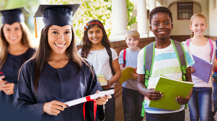 Children from grade school to graduation